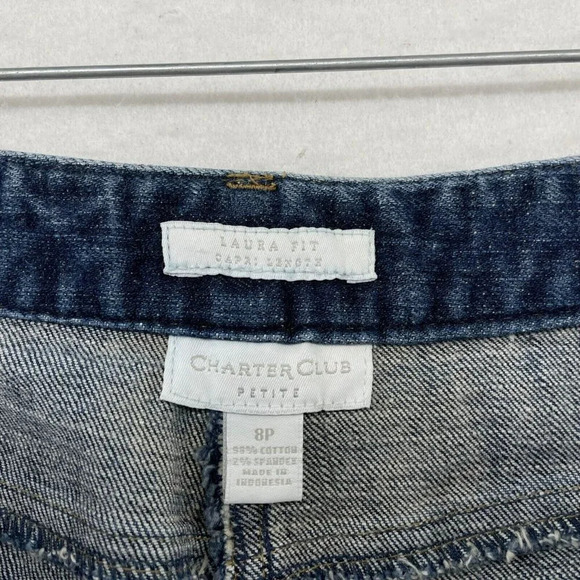 Charter Club Jeans Women's Sz 8P Blue Laura Fit Straight High-Rise Stretch Denim - Picture 10 of 11
